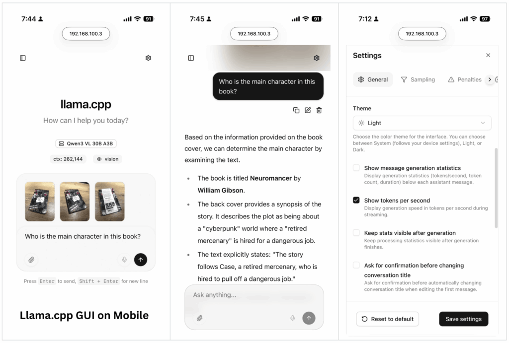 Llama.cpp Mobile Interface